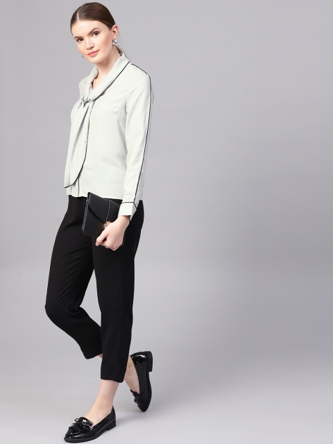 

STREET 9 Women Grey Solid Shirt Style Top