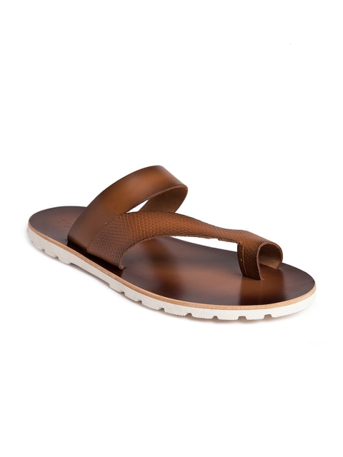 

TONI ROSSI Men Tan Brown Leather Comfort Sandals