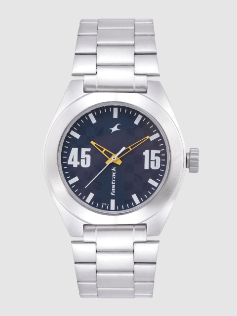

Fastrack Men Navy Blue Checked Analogue Watch NK3110SM03