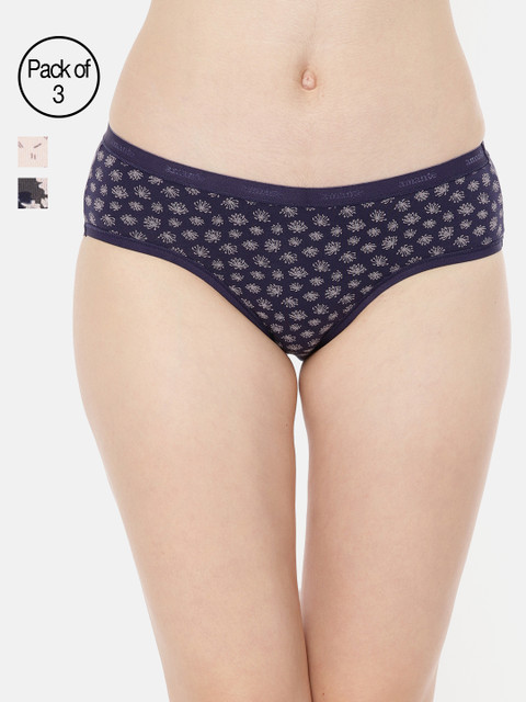 

Amante Pack of 3 Printed Hipster Briefs PPK43101-D1 PR C1, Black