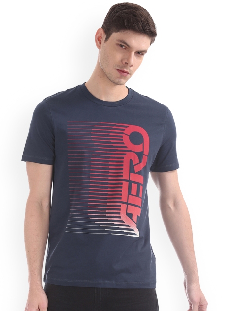 

Aeropostale Men Navy Blue Printed Round Neck T-shirt
