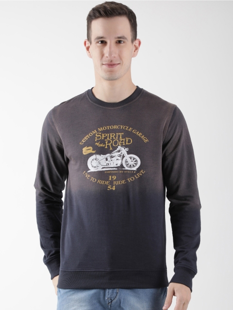 

Club York Men Navy Blue Printed Sweatshirt