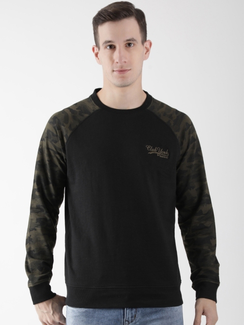 

Club York Men Black Printed Sweatshirt