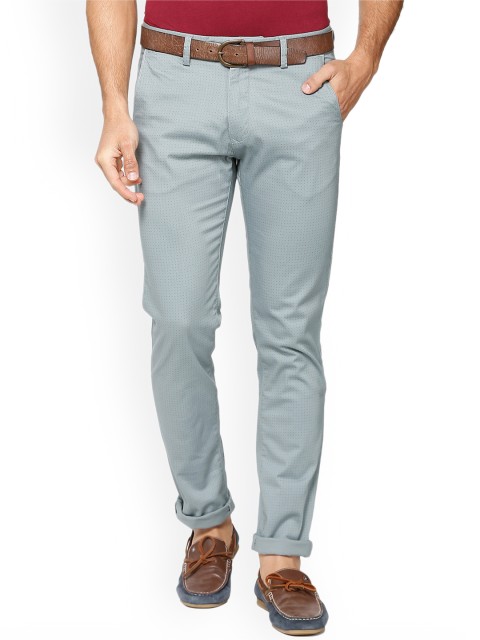 

Peter England Men Grey Slim Fit Printed Chinos