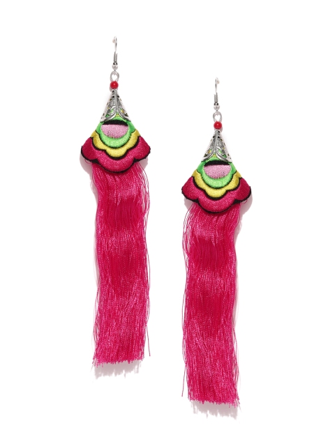 

Ayesha Pink Tassel Boho Drop Earrings
