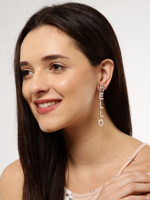 

Ayesha Silver-Toned Quirky Drop Earrings