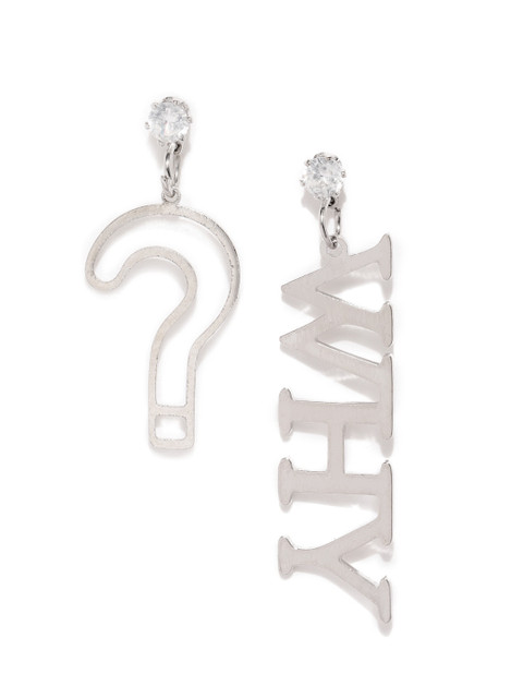 

Ayesha Silver-Toned Quirky Mismatch Drop Earrings
