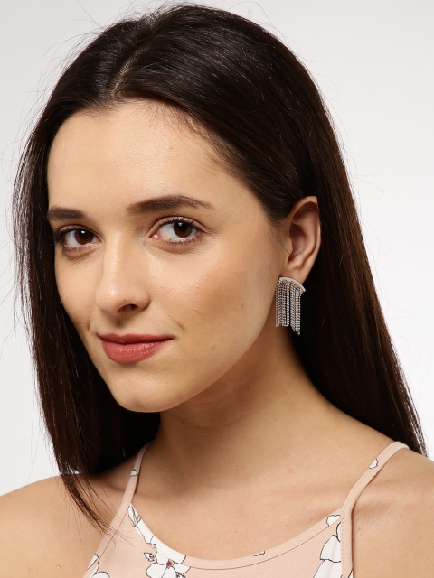 

Ayesha Silver-Toned Contemporary Drop Earrings