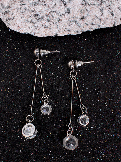 

Ayesha Silver-Toned Contemporary Drop Earrings