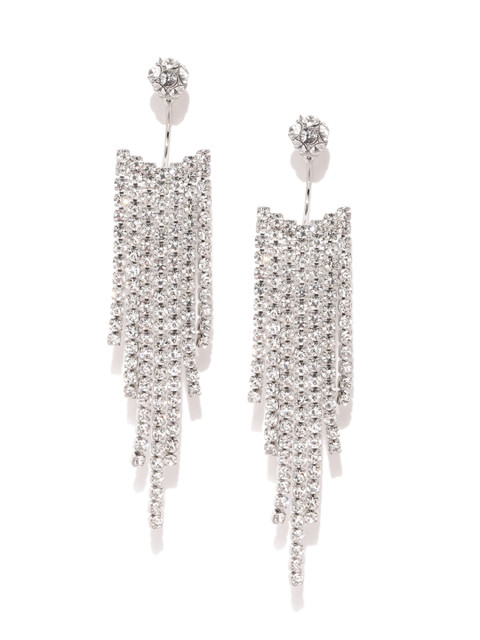 

Ayesha Silver-Toned Contemporary Drop Earrings