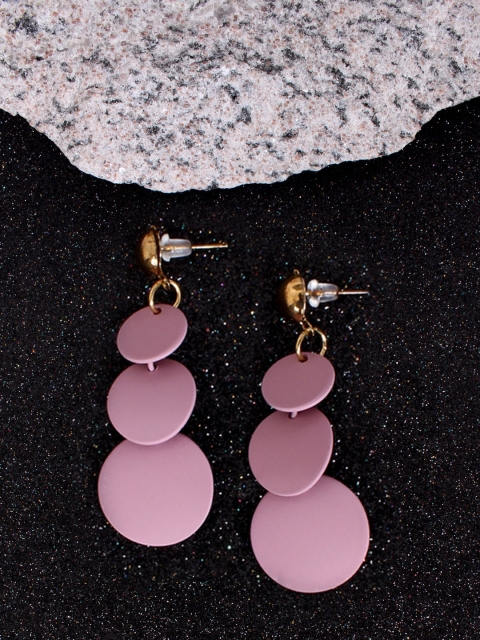 

Ayesha Pink Geometric Drop Earrings