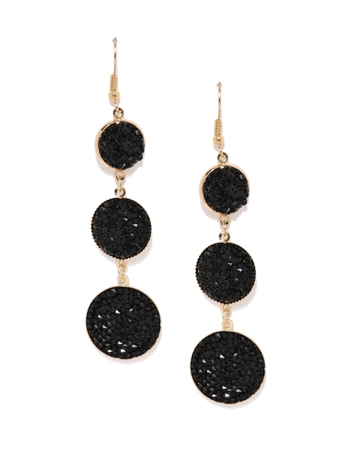 

Ayesha Black Circular Drop Earrings
