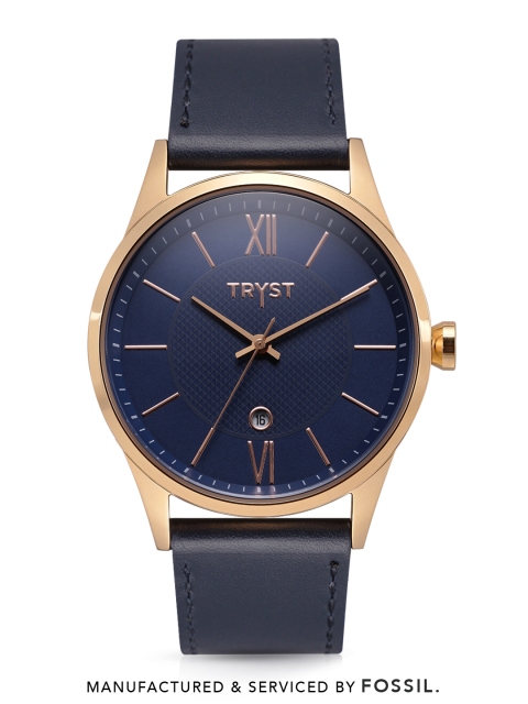 

TRYST Manufactured & Serviced by Fossil Men Navy Blue Watch