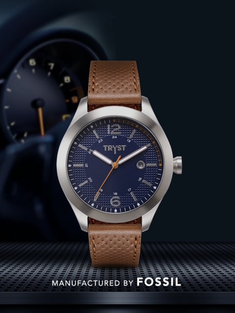

TRYST Manufactured & Serviced by Fossil Men Navy Blue Watch
