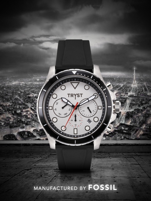 

TRYST Manufactured & Serviced by Fossil Men Silver Watch