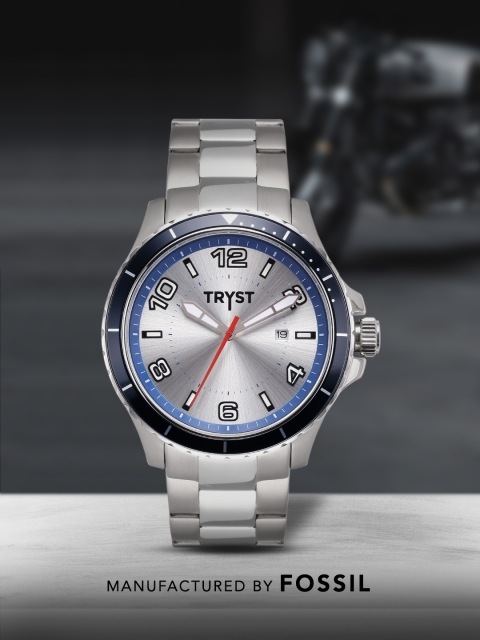 

TRYST Manufactured & Serviced by Fossil Men Silver Watch