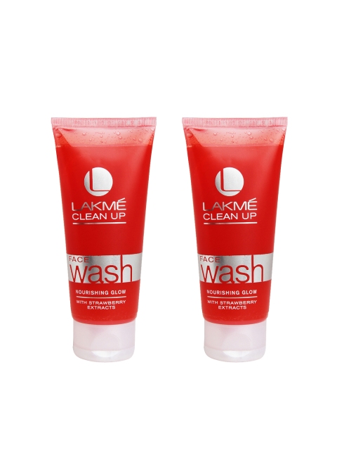 

Lakme Set of 2 Clean Up Nourishing Glow Face Wash, Red