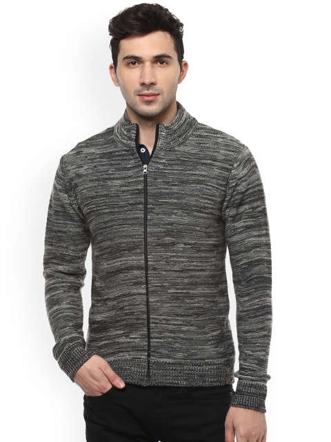 

Peter England Men Black & Off-White Self Design Front-Open