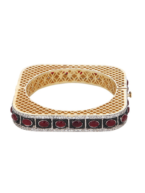

Adwitiya Collection Gold-Plated Antique Kada Bracelet