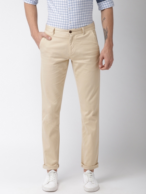 

Arrow Sport Men Cream-Coloured Chrysler Slim Fit Solid Regular Trousers