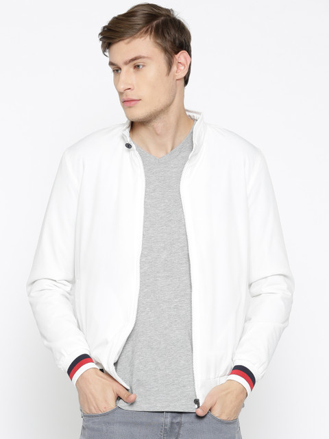 

Arrow Sport Men White Solid Bomber