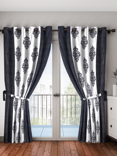 

Home Sizzler Black & Grey Set of 2 Long Door Curtains