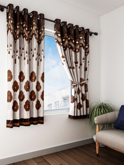 

Home Sizzler Brown Set of 2 Window Curtains