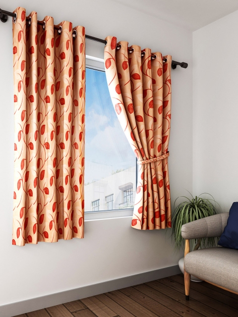 

Home Sizzler Yellow & Red Set of 2 Window Curtains