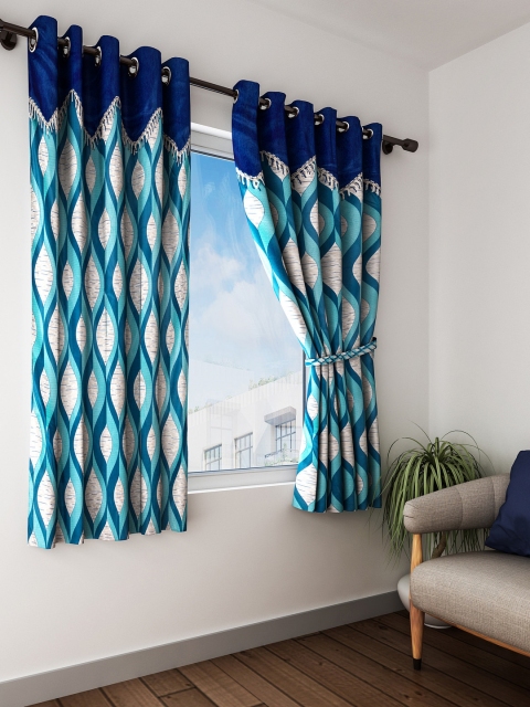 

Home Sizzler Blue Set of 2 Window Curtains