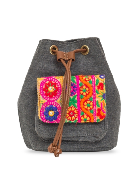 

Chumbak Grey Self Design Shoulder Bag