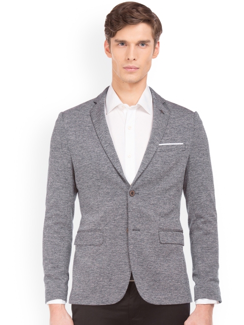 

Arrow New York Men Blue Self-Design Single-Breasted Blazer