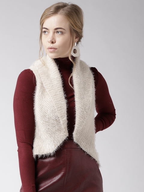 

Fort Collins Cream-Coloured Fuzzy Open Front Shrug