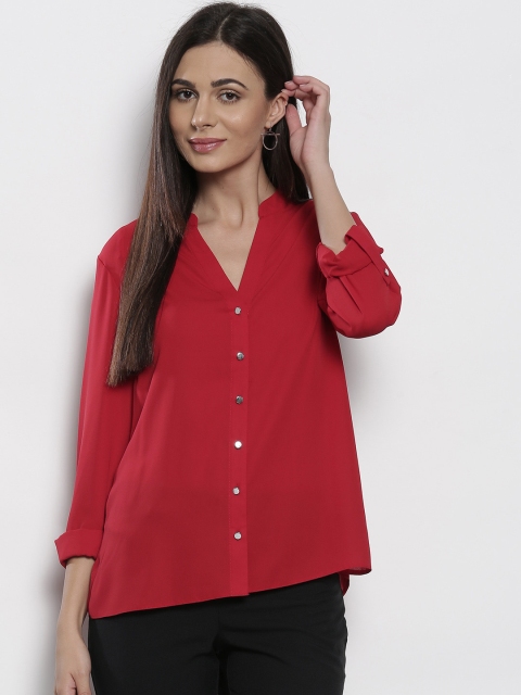 

DOROTHY PERKINS Women Red Regular Fit Solid Casual Shirt