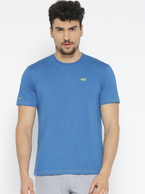 

Wildcraft Men Blue Solid Round Neck Ess T-shirt
