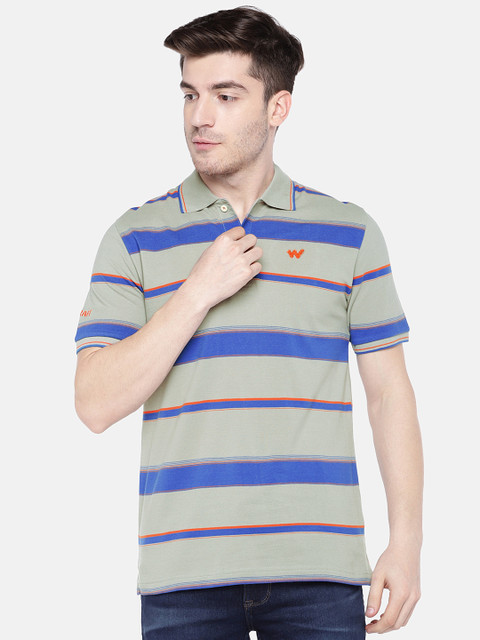 

Wildcraft Grey Striped Polo Ess T-shirt
