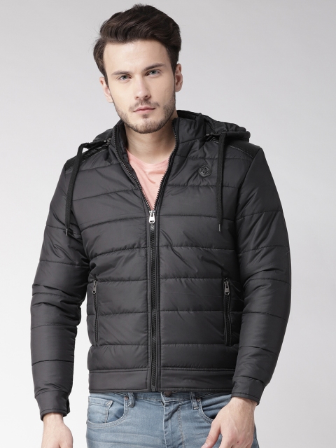 

Fort Collins Men Black Solid Padded Jacket with Detachable Jacket