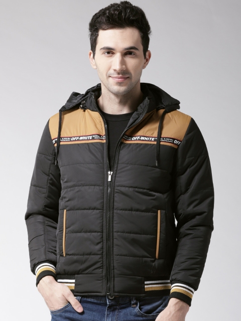 

Fort Collins Men Black Colourblocked Bomber Jacket with Detachable Hood