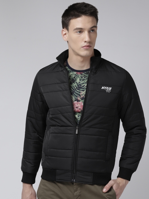 

Fort Collins Men Black Solid Bomber Jacket