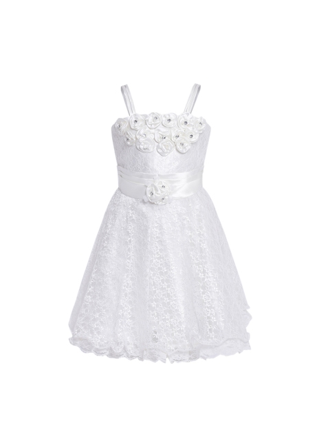 

Aarika Girls White Embellished Fit and Flare Dress