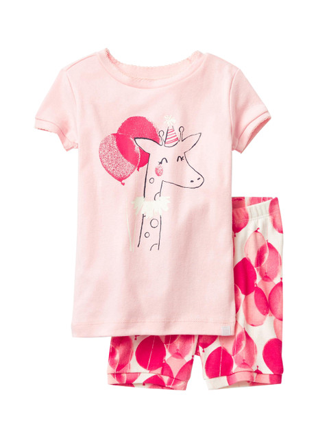 

GAP Girls Pink Party Giraffe Short Sleep Set