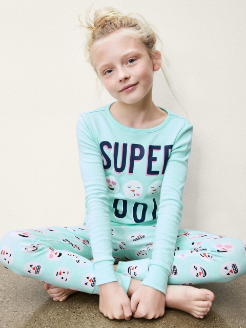 

GAP Girls Turquoise Blue Glow In The Dark Sleep Set