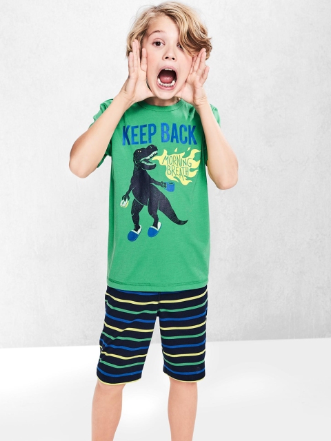 

GAP Boy Green and Blue Graphic Shorts PJ Set