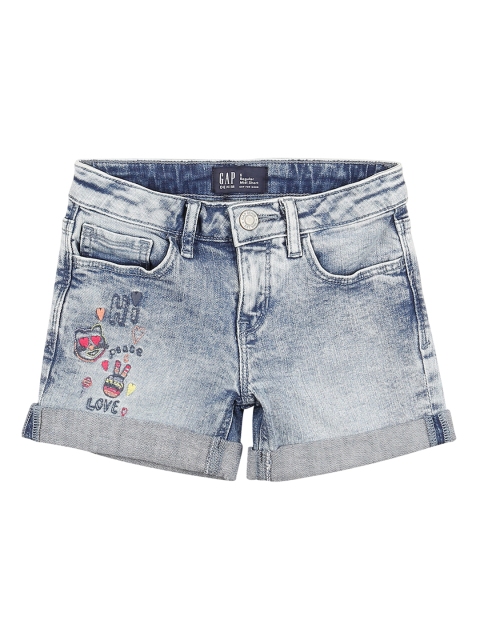 

GAP Girls Blue Embroidery Midi Shorts With Fantastiflex