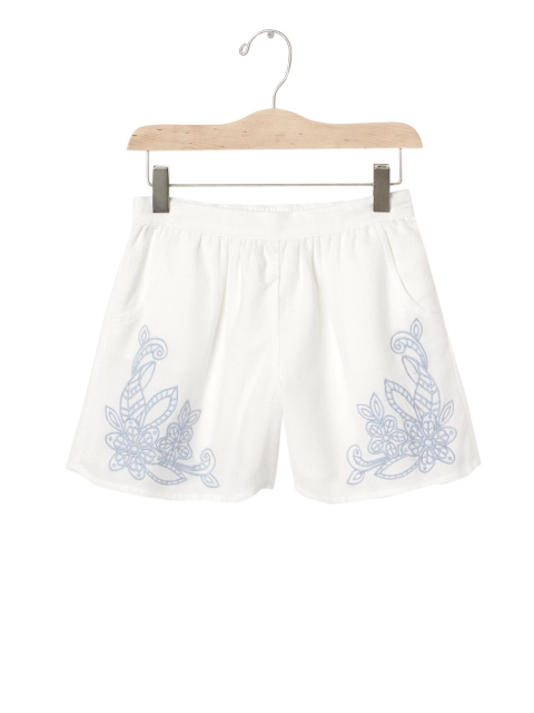 

GAP Girls White Floral Embroidery Pull-On Shorts