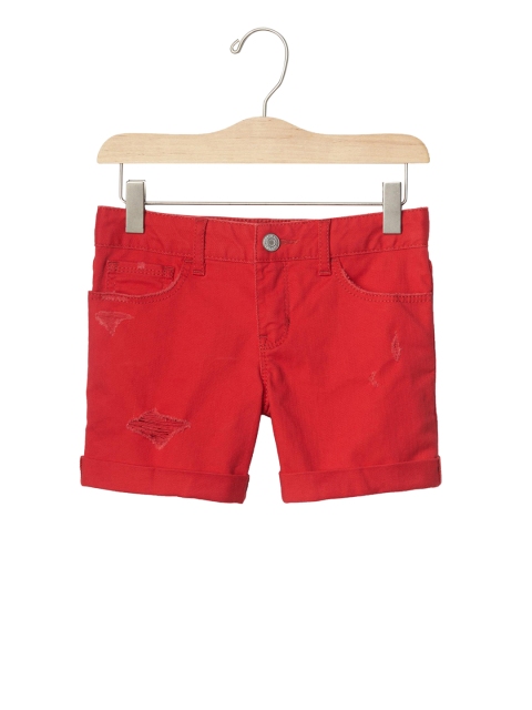 

GAP Girls Red 1969 Destructed Denim Midi Shorts