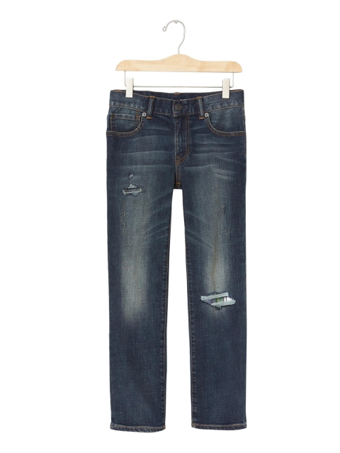 

GAP Boys Navy Blue 1969 Rip & Repair Straight Jeans