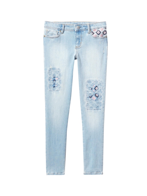 

GAP Girls Blue Embroidered High Stretch Super Skinny Jeans