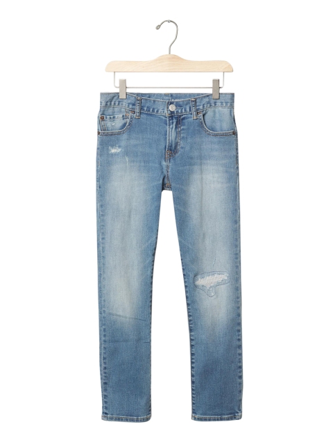 

GAP Boys 1969 Blue Rip And Repair High Stretch Slim Jeans