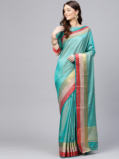 

Saree mall Green Dual-Toned Kanjeevaram Saree