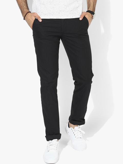 

Arrow Sport Men Black Chrysler Slim Fit Solid Regular Trousers